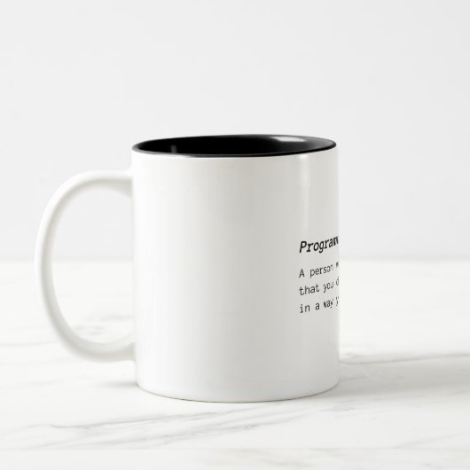 Definition des Programmierers Zweifarbige Tasse (Links)