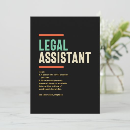 Definition des Rechtsbeistands Dankeskarte (Stehend Vorderseite)