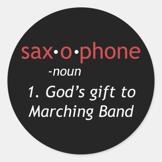 Definition des Saxophons Runder Aufkleber (Vorderseite)