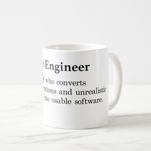 Definition des Softwareentwicklers Kaffeetasse (VorderseiteRechts)