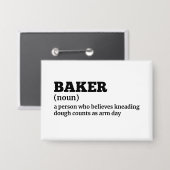 Definition des Spaßes "Baker Job" Button (Vorderseite/Rückseite)