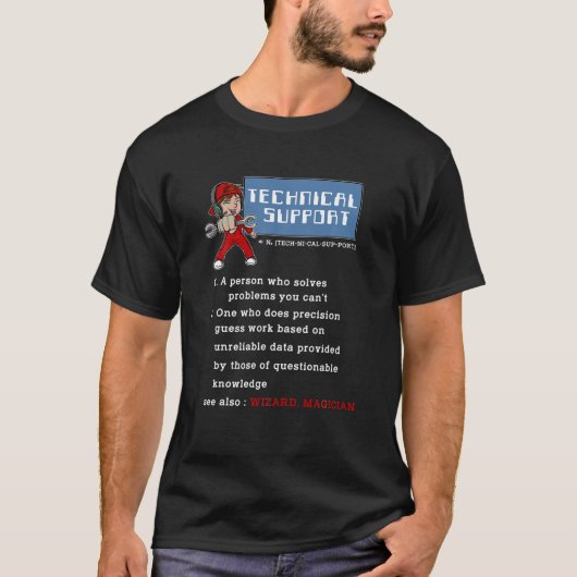 Definition des technischen Supports: Funny Computi T-Shirt (Vorderseite)