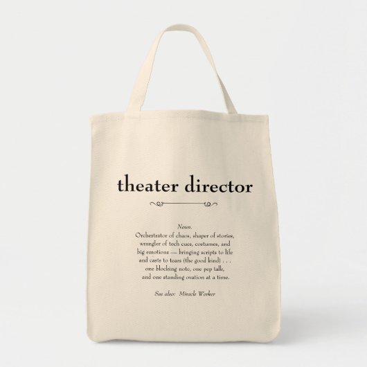 Definition des Theaterdirektors Vielen Dank Tragetasche (Vorne)