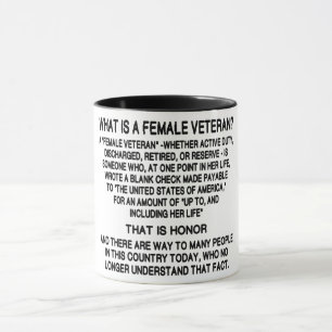 Definition des weiblichen Veteranen Tasse