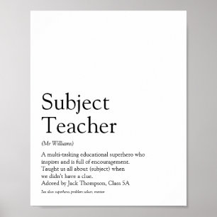 Definition des weltbesten Lehrers Poster