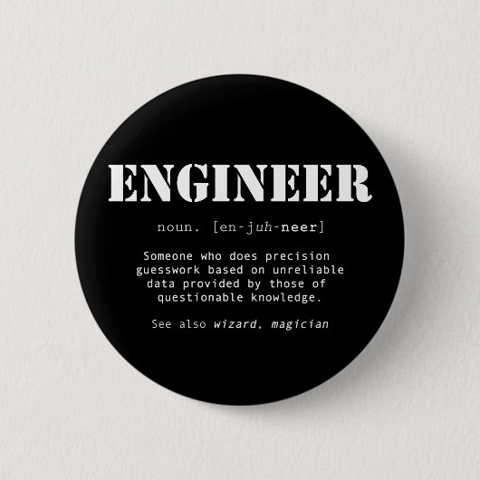 Definition des Wörterbuchs "Funny Engineer" Button (Vorderseite)