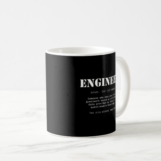 Definition des Wörterbuchs "Funny Engineer" Kaffeetasse (VorderseiteRechts)