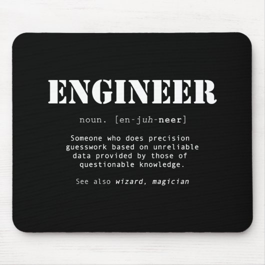 Definition des Wörterbuchs "Funny Engineer" Mousepad (Vorne)