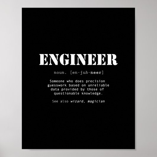 Definition des Wörterbuchs "Funny Engineer" Poster (Vorne)