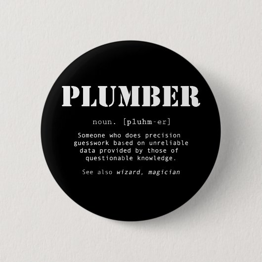 Definition des Wörterbuchs "Funny Plumber" Button (Vorderseite)