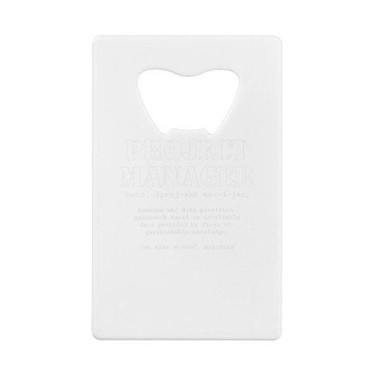 Definition des Wörterbuchs "Funny Project Manager" Geldbeutel Flaschenöffner (Rückseite)