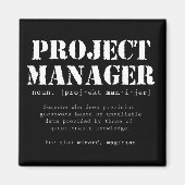Definition des Wörterbuchs "Funny Project Manager" Magnet (Vorne)
