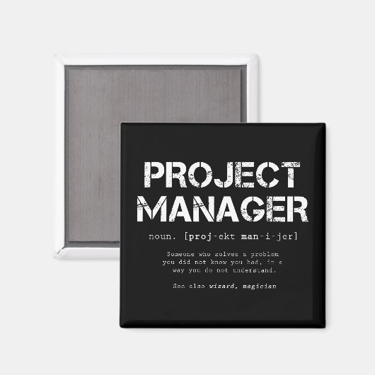 Definition des Wörterbuchs "Funny Project Manager" Magnet (Vorderseite/Rückseite)