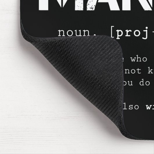Definition des Wörterbuchs "Funny Project Manager" Mousepad (Ecke)