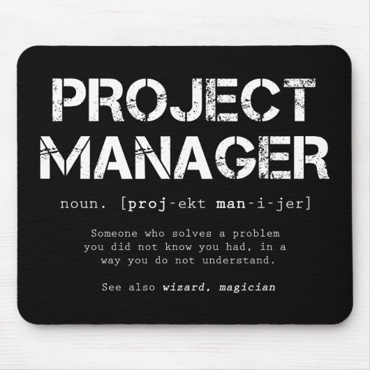 Definition des Wörterbuchs "Funny Project Manager" Mousepad (Vorne)