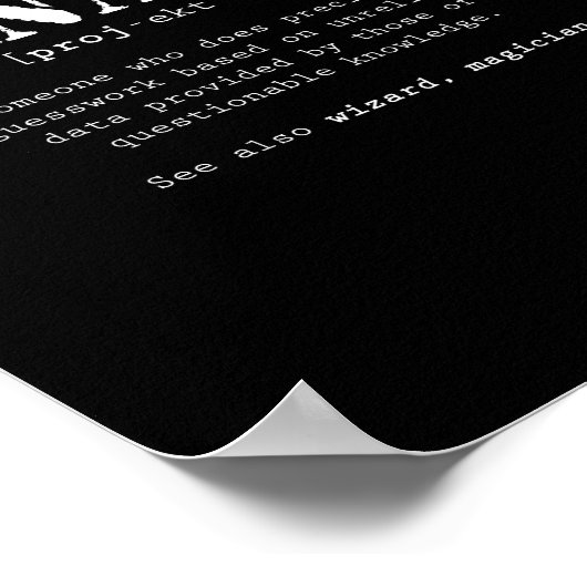 Definition des Wörterbuchs "Funny Project Manager" Poster (Ecke)