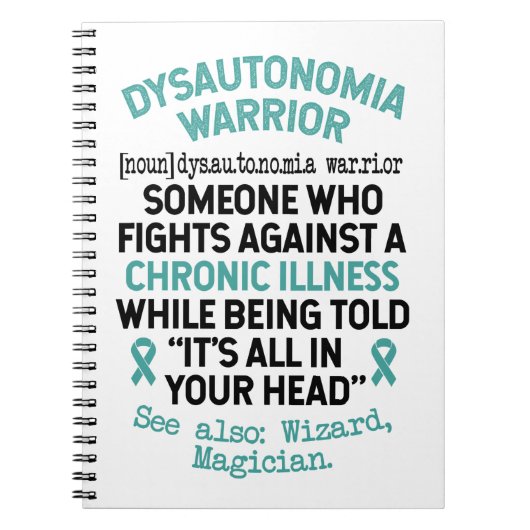 Definition Dysautonomie Krieger Notizblock (Vorderseite)