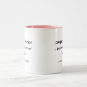 Definition einer lustigen Schwangerschaft Zweifarbige Tasse (Mittel)