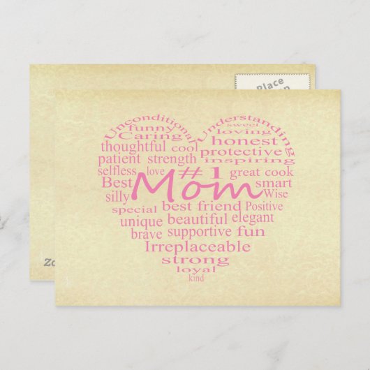 Definition einer Mutterherz-Kontur durch STaylor Postkarte (Vorne/Hinten)