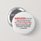 Definition eines Barkeepers Button (Vorne & Hinten)