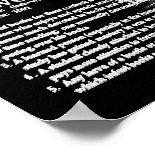 Definition eines Bookworm Poster (Ecke)