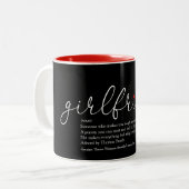 Definition eines Freundes Elegante Script Liebe He Zweifarbige Tasse (Vorderseite Links)