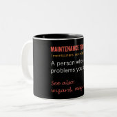 Definition eines "Funny Maintenance Technician" Zweifarbige Tasse (Vorderseite Links)