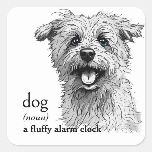 Definition eines Hundes Quadratischer Aufkleber (Vorderseite)