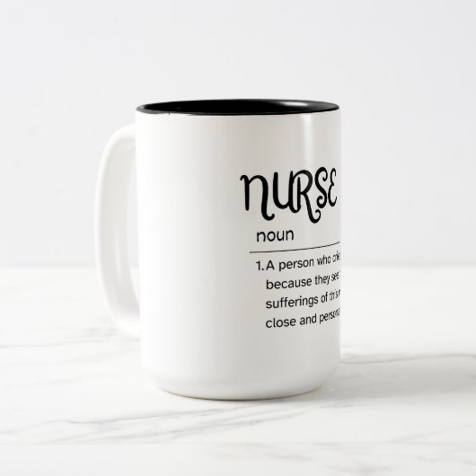 Definition eines Krankenpflegers Teil 3 Zweifarbige Tasse (Vorderseite Links)