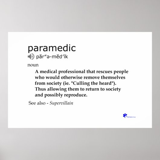 Definition eines Paramedic - Poster - Drucken (Vorne)
