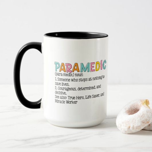 Definition eines Paramedic-Zusatzmonogramms Tasse (Mit Donut)