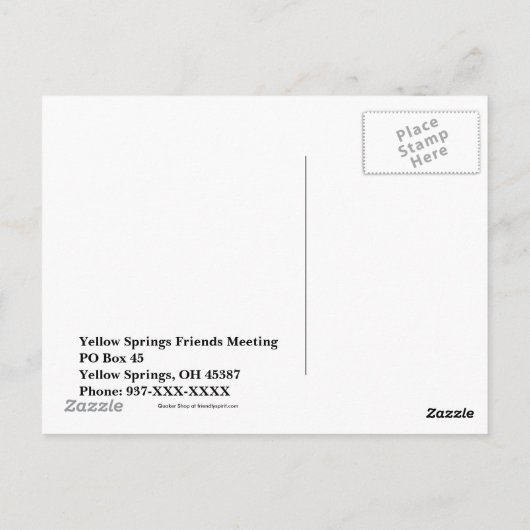 Definition eines Quakers Postkarte (Rückseite)