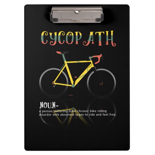Definition Funny Cycling Addict Geschenk für Klemmbrett (Vorderseite)