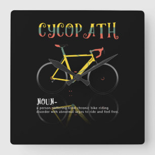 Definition Funny Cycling Addict Geschenk für Quadratische Wanduhr