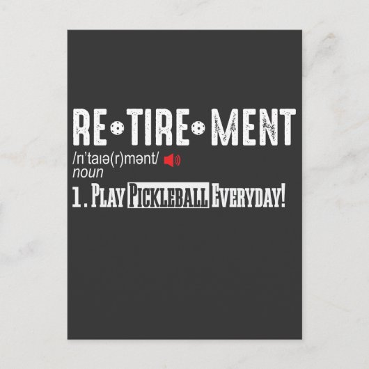 Definition für den Status-Pickleball-Player Postkarte (Vorderseite)