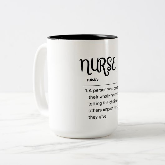 Definition für einen Krankenpfleger in Teil 2 Zweifarbige Tasse (Vorderseite Links)