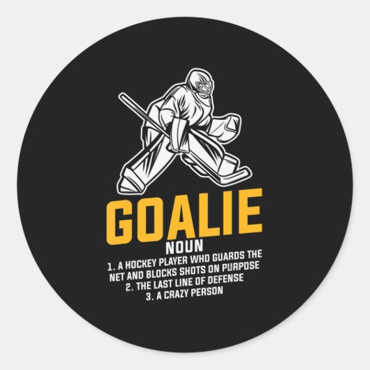 Definition für Eishockey-Goalie-Spaß für alle Spie Runder Aufkleber (Vorderseite)