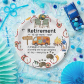 Definition für "Funny Camping Retirement" Pappteller (Party)