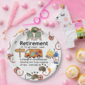 Definition für "Funny Camping Retirement" Pappteller (Party)