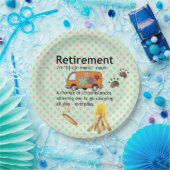 Definition für "Funny Camping Retirement" Pappteller (Party)