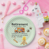 Definition für "Funny Camping Retirement" Pappteller (Party)