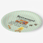 Definition für "Funny Camping Retirement" Pappteller (Schrägansicht)