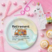 Definition für "Funny Camping Retirement" Pappteller (Party)