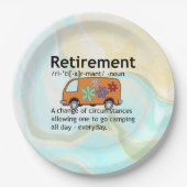 Definition für "Funny Camping Retirement" Pappteller (Vorderseite)