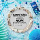Definition für "Funny Camping Retirement" Pappteller (Party)