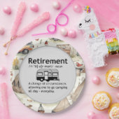 Definition für "Funny Camping Retirement" Pappteller (Party)