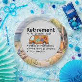 Definition für "Funny Camping Retirement" Pappteller (Party)