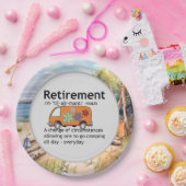 Definition für "Funny Camping Retirement" Pappteller (Party)