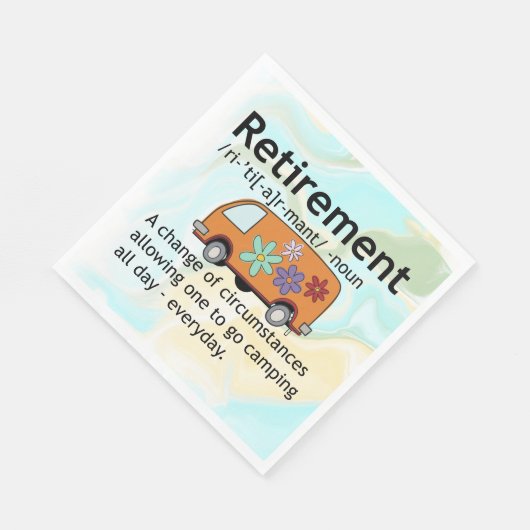 Definition für "Funny Camping Retirement" Serviette (Ecke)