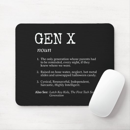 Definition für "Funny Generation X" Mousepad (Mit Mouse)
